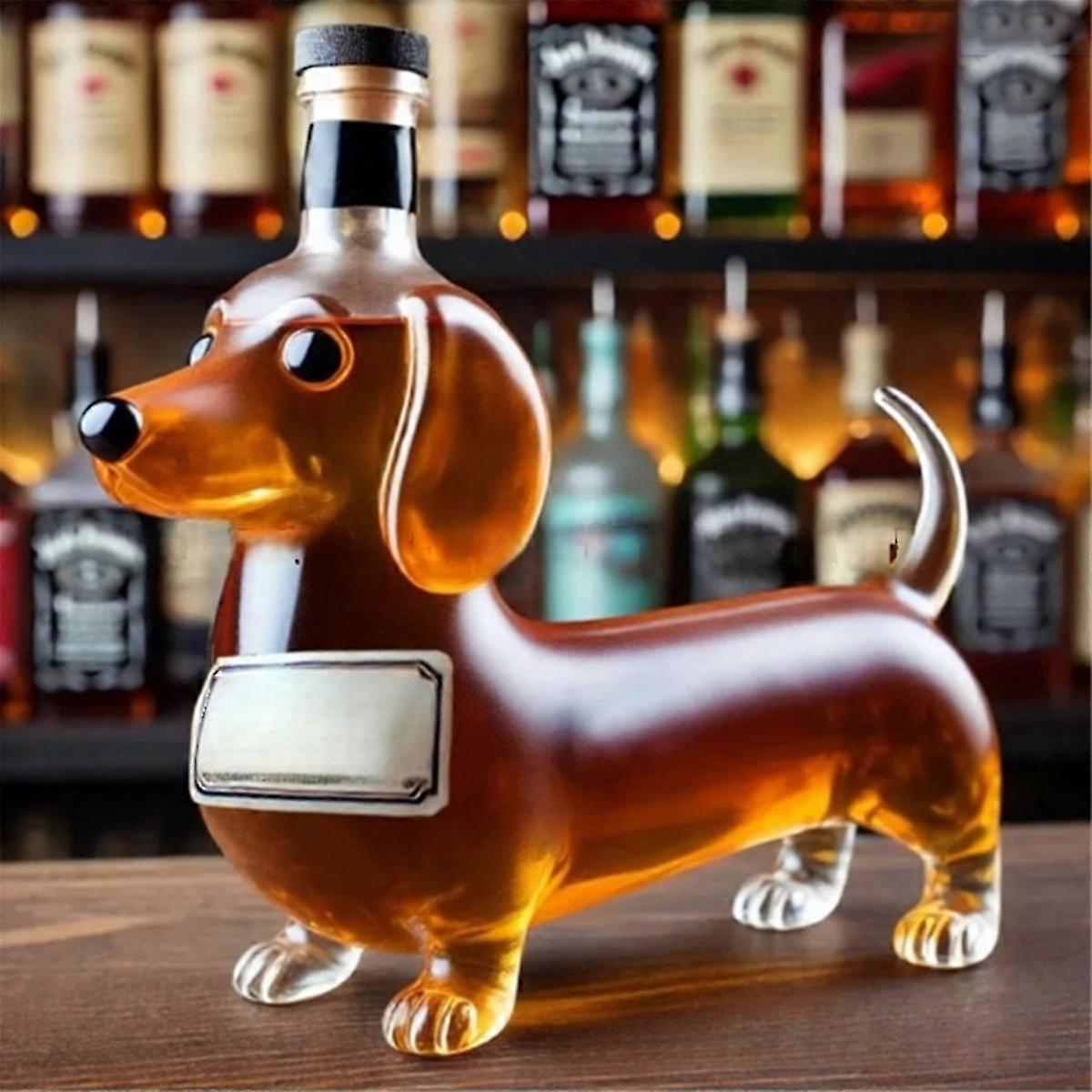Dachshund Dog Whiskey Bottle,Reusable Liquor Flask Glassware D