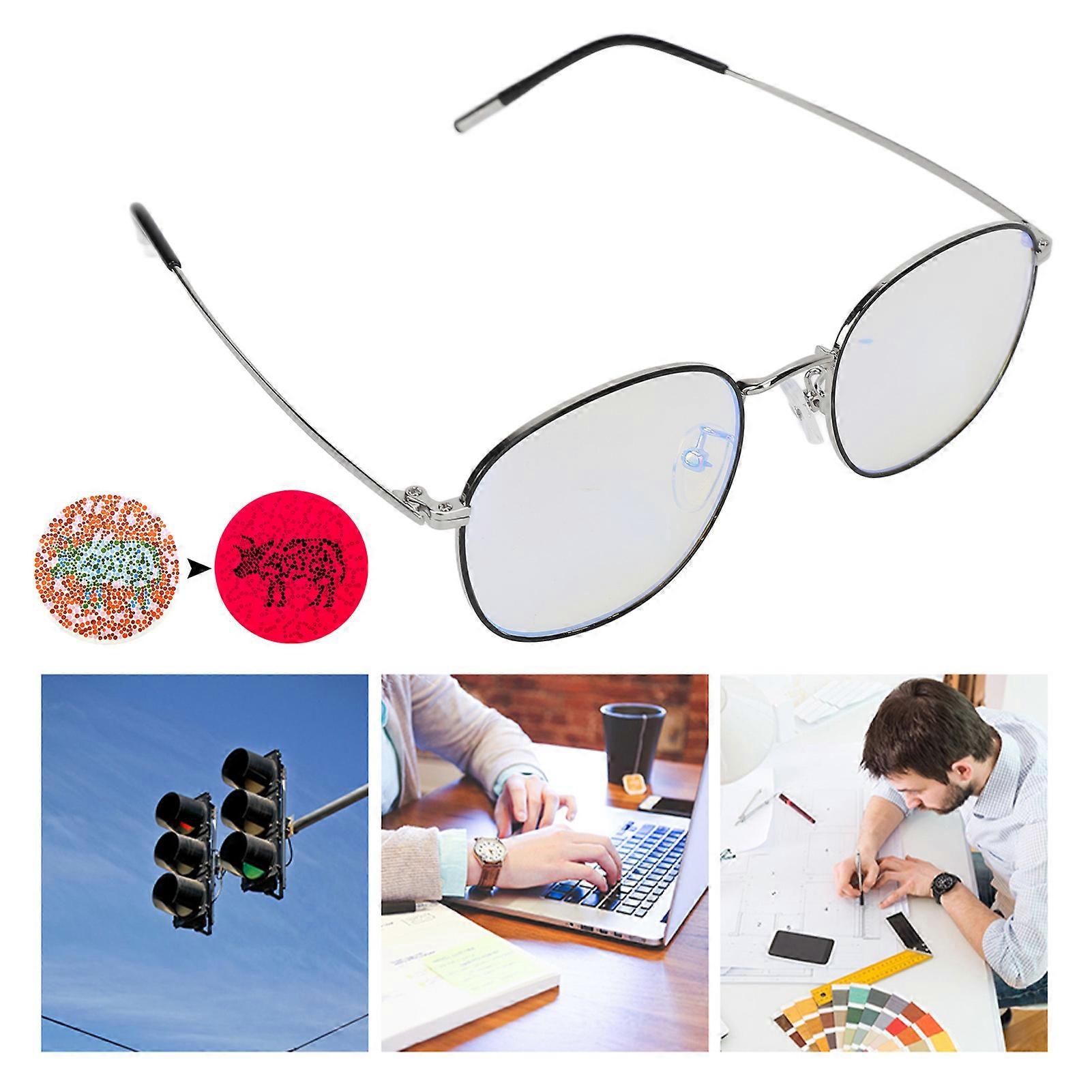 Color Blindness Glasses Double Sided Coating Silver Black Alloy