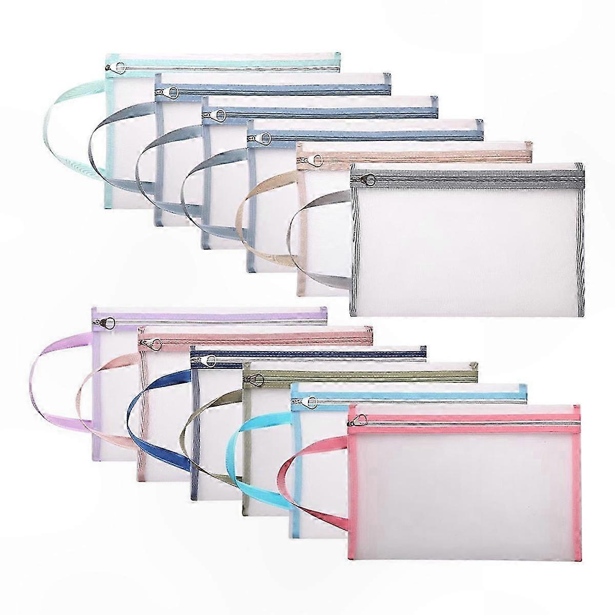 12-Pack Mesh Zipper Bags for Storage and Organization, Durable and Reusable Pouches