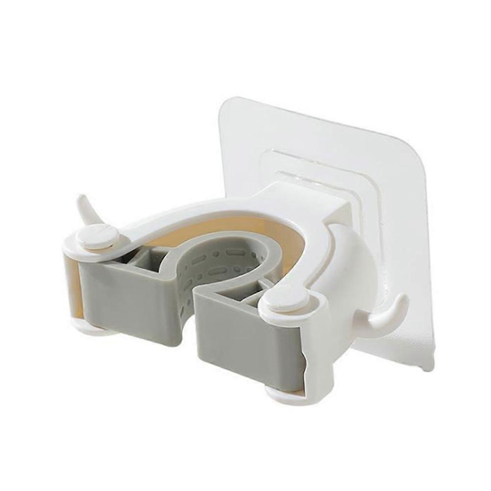 2pcs Wall Hanging Mop Clip Creative Hook Mop Storage Rack Bathroom Kitchen Mop Hook (White)