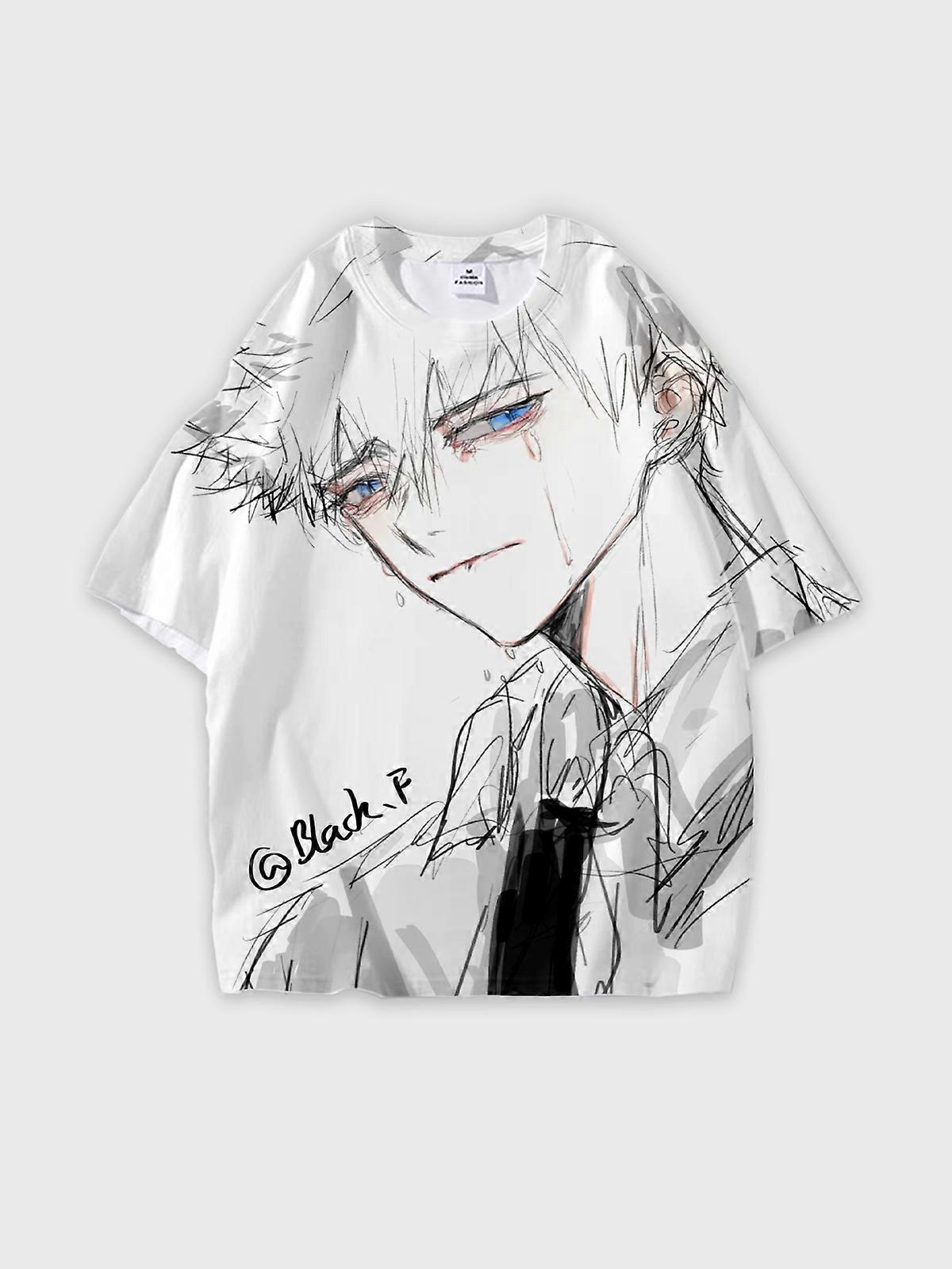 T-Shirt Short Sleeve Round Neck, Summer Casual Loose Graphic Tee, Unisex The Link Click W734