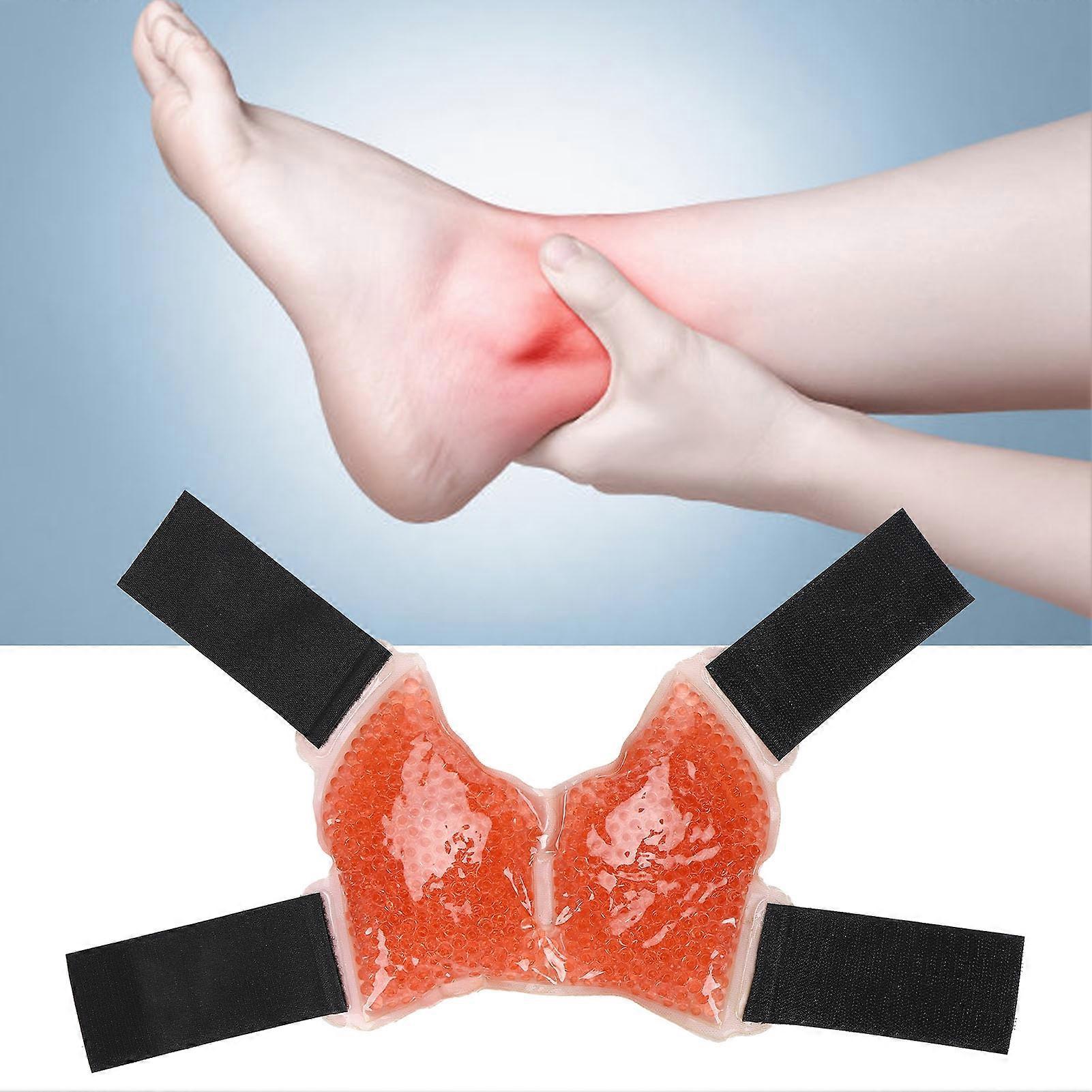 Ankle Ice Pack Soft Gel Wrap Pink 21x16cm Hot Cold Therapy