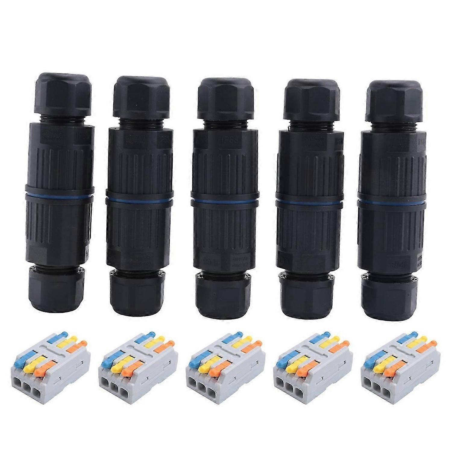 5PCS IP68 Waterproof Junction Box(AC 250V, 16A) 4 Pin