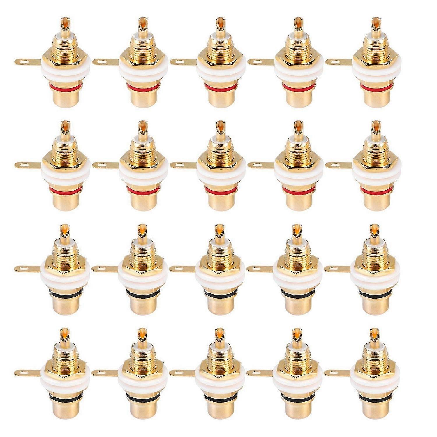 20Pcs Gold Plated Terminal Jack Plug for Amplifier Speaker