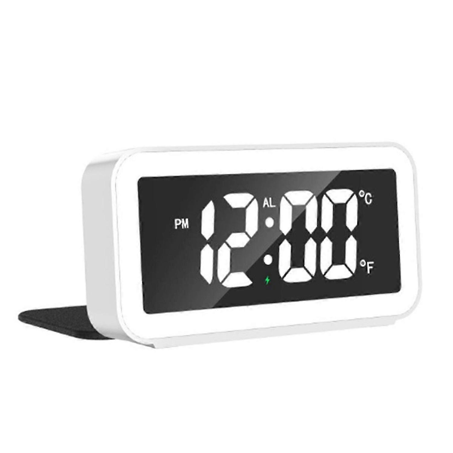 Digital Alarm Clock,Alarm Clock with Wireless Charging,Night Light, B