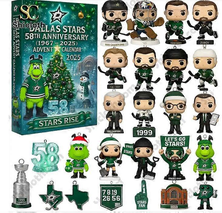 Dallas Stars 58th Week Advent Holiday Blind Box Christmas Tree Decoration Acrylic Pendant