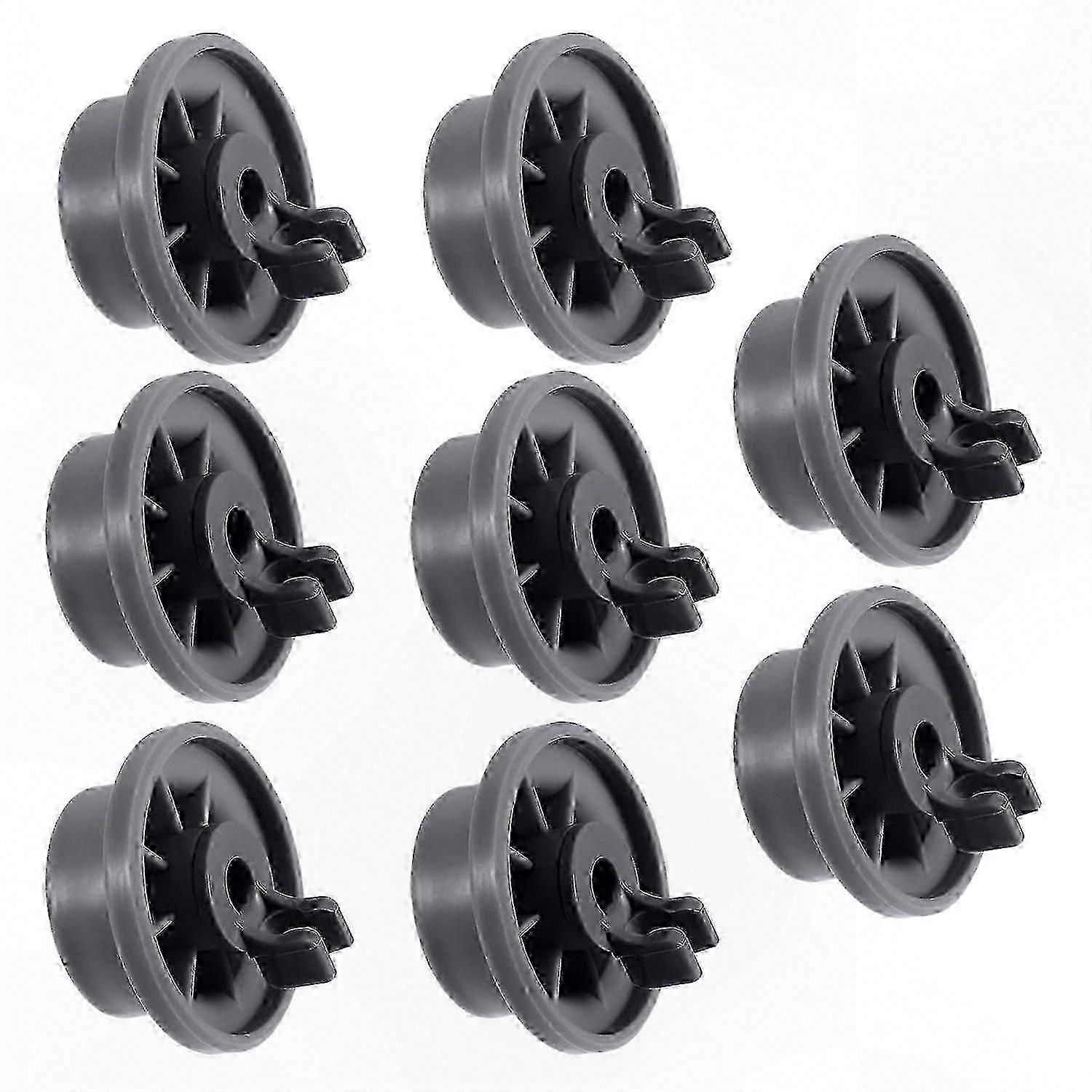 8-Pack Durable Lower Rack Wheels for Dishwashers, Compatible with Multiple Models, Replacement Part 165314
