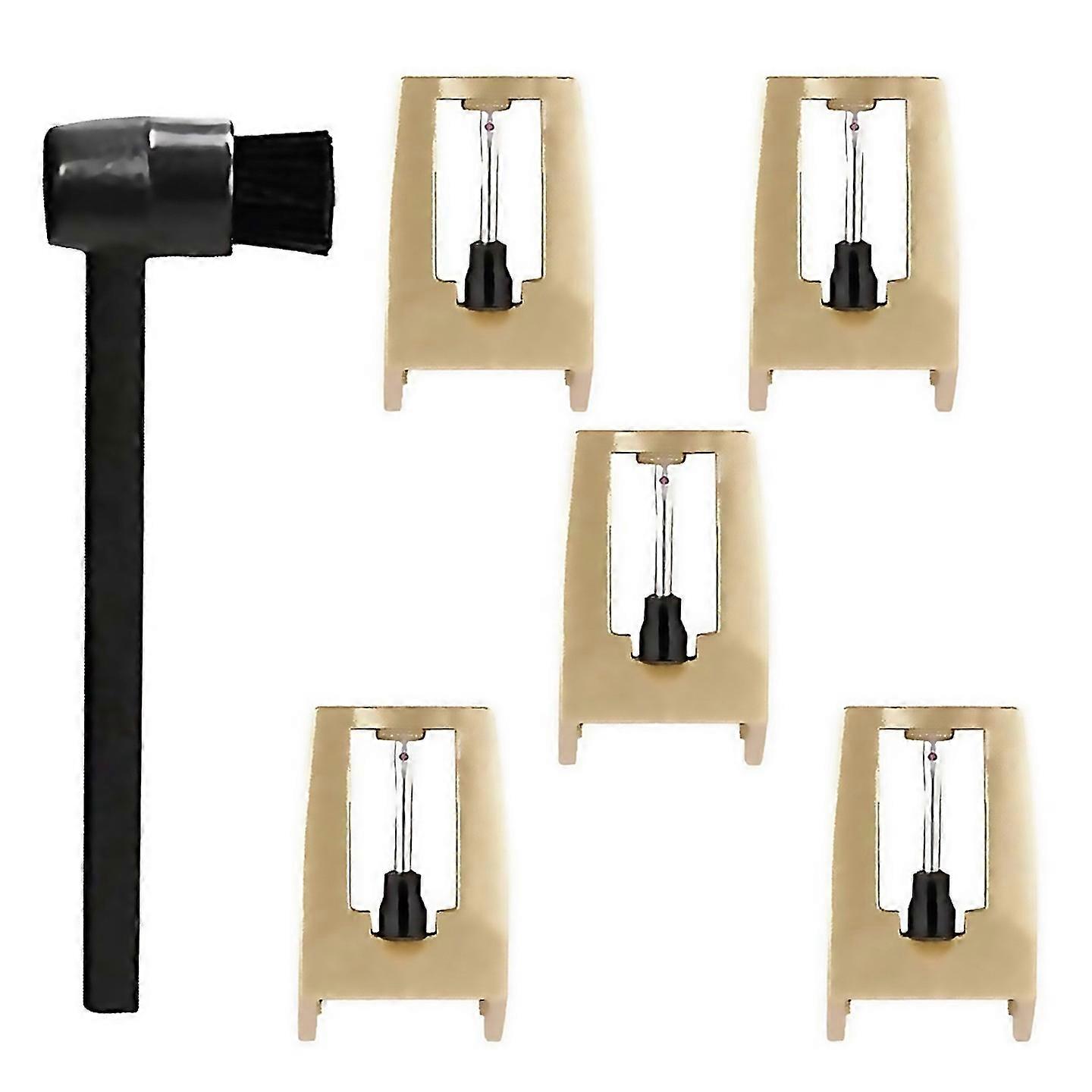 For 5pcs Record Player Needles With Cleaning Brush