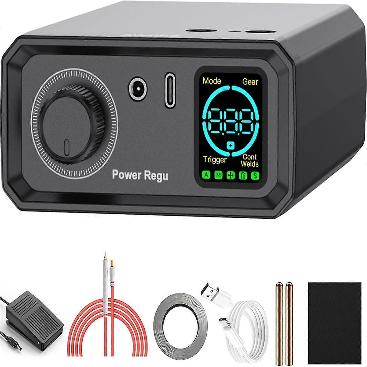 9000W Battery Spot Welder, Rotary Knob Operation 100 Gears, 0.1-0.3mm Spot Welder with Dual Pulse Ou