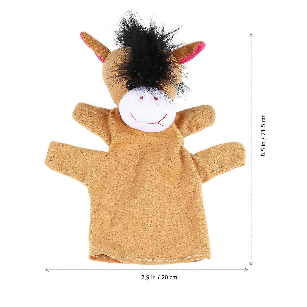 Animal Hand Puppet Plush Toy for Kids Playing with 1Pcs Five-Finger Glove Horse Plush