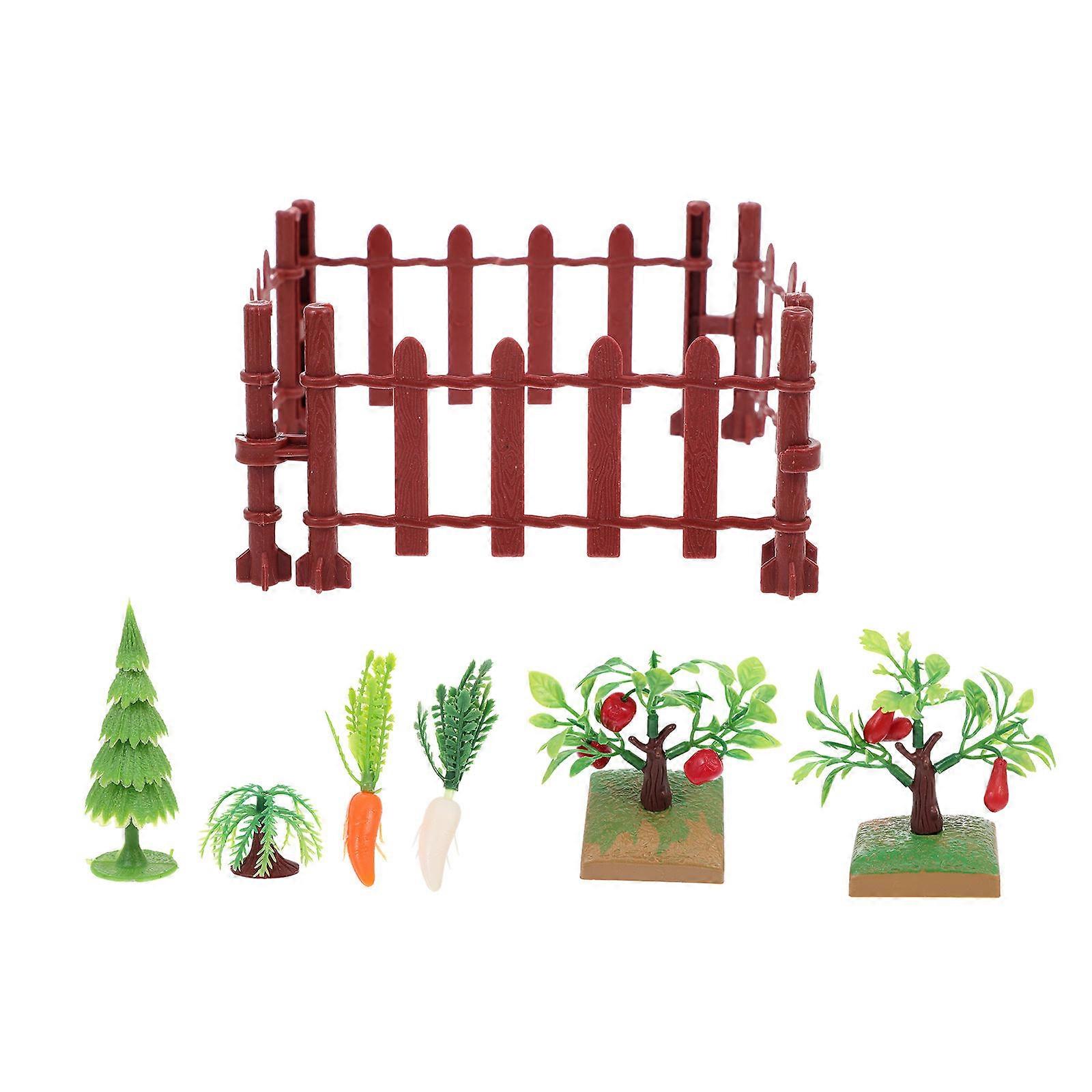 Plastic Miniature Fence Model for Decoration 2Sets Simulation Fence