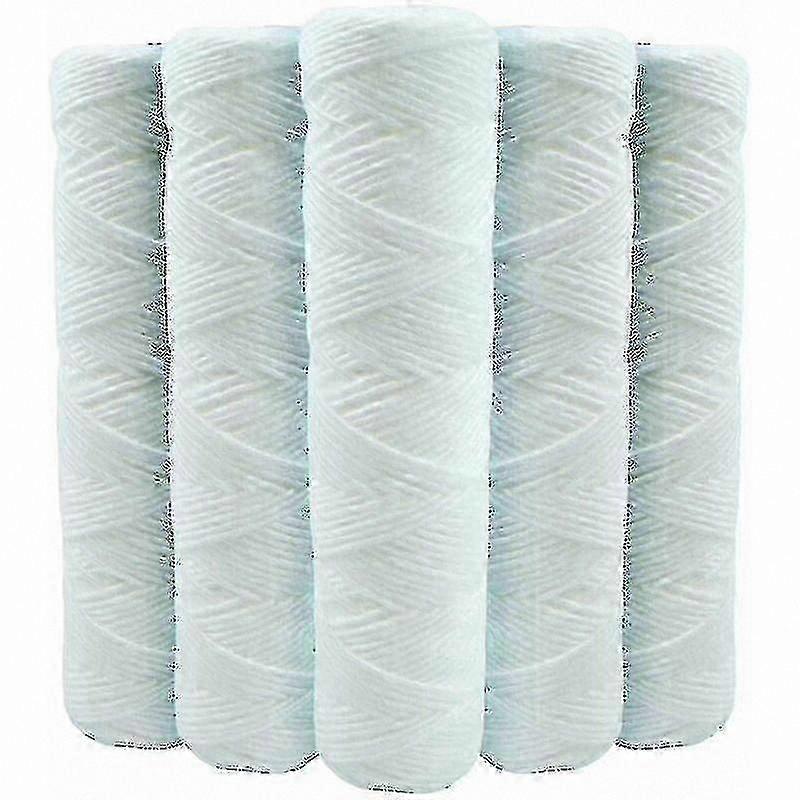 5-Pack Coiled Sediment Water Filter Cartridges, 9-Inch, 3/4-5 Microns, Compatible with 10-Inch Filters, Anti-Sediment Solution