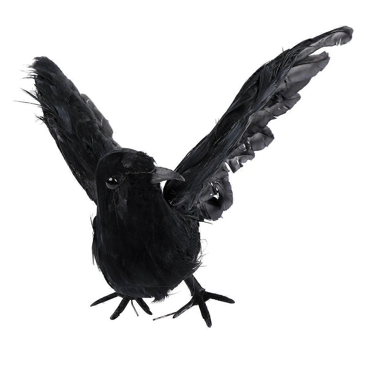 1Pc Creative Art Artificial Halloween Artificial Feathered Crows for Decor