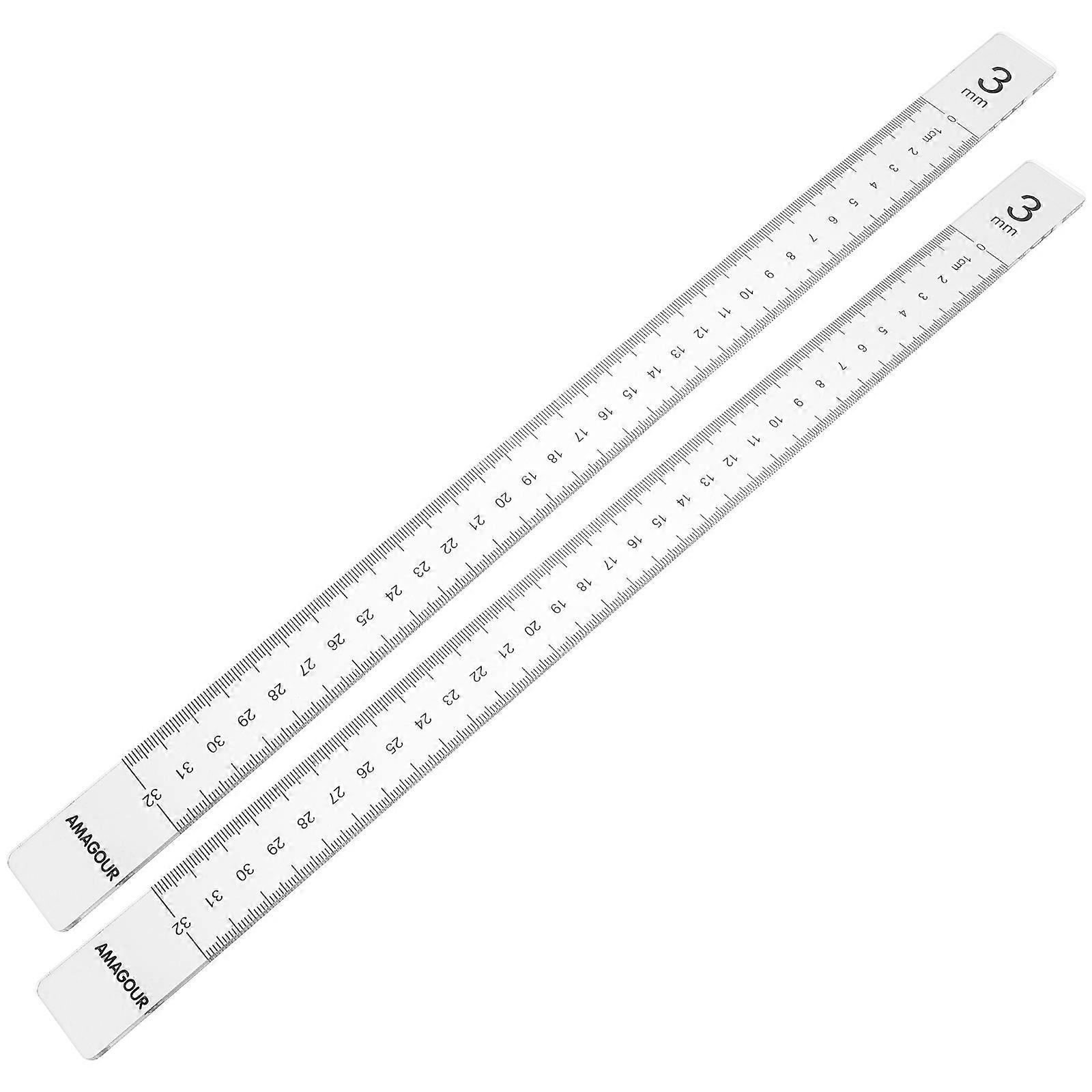 Dough Thickness Measuring Ruler 2 Pairs For Professional Bakers With Graduated Scale Acrylic Material Ensuring Uniform Thickness