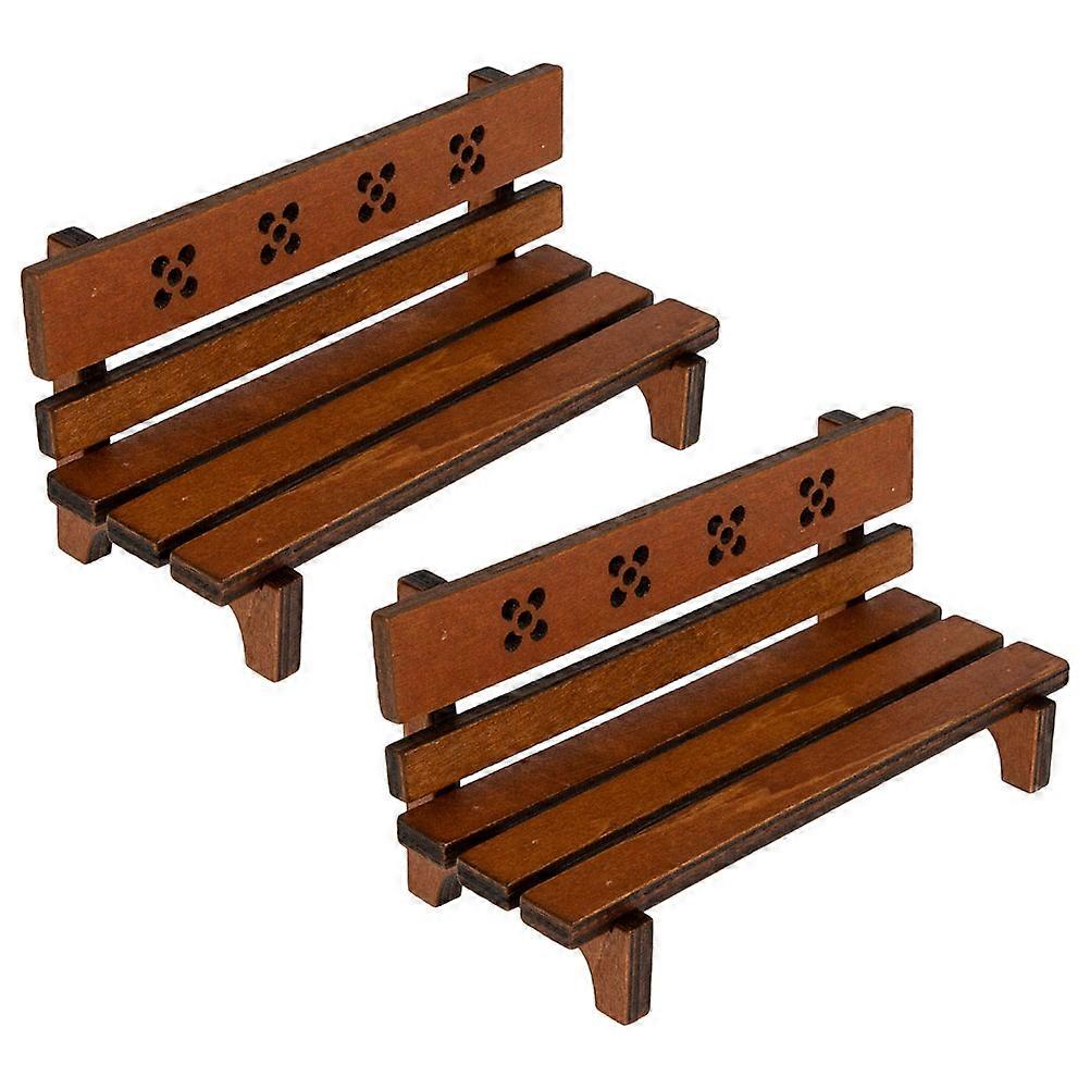 Rectangular Bench For Desktop Landscaping Light Brown Miniature Style 10Pcs