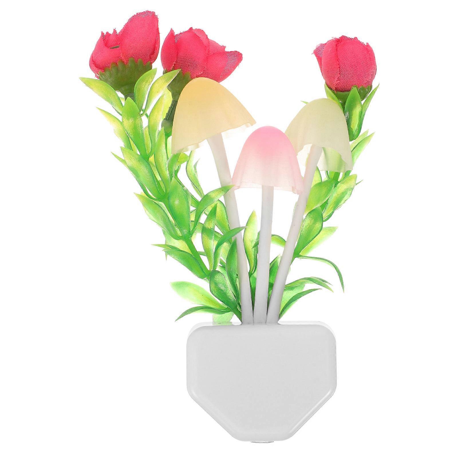 Automatic Color Change Mushroom Night Light For Bedroom And Kitchen Use Featuring Light Sensing 5Pcs Set