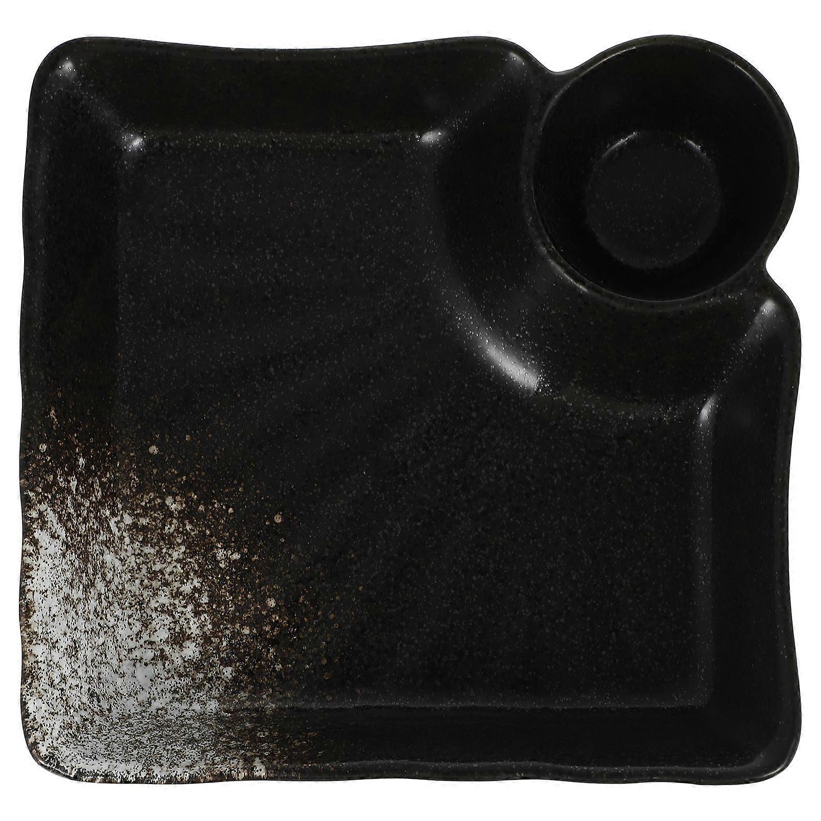 Ceramic Dumpling Dish Japanese for 3Pcs Black Dumpling Plates