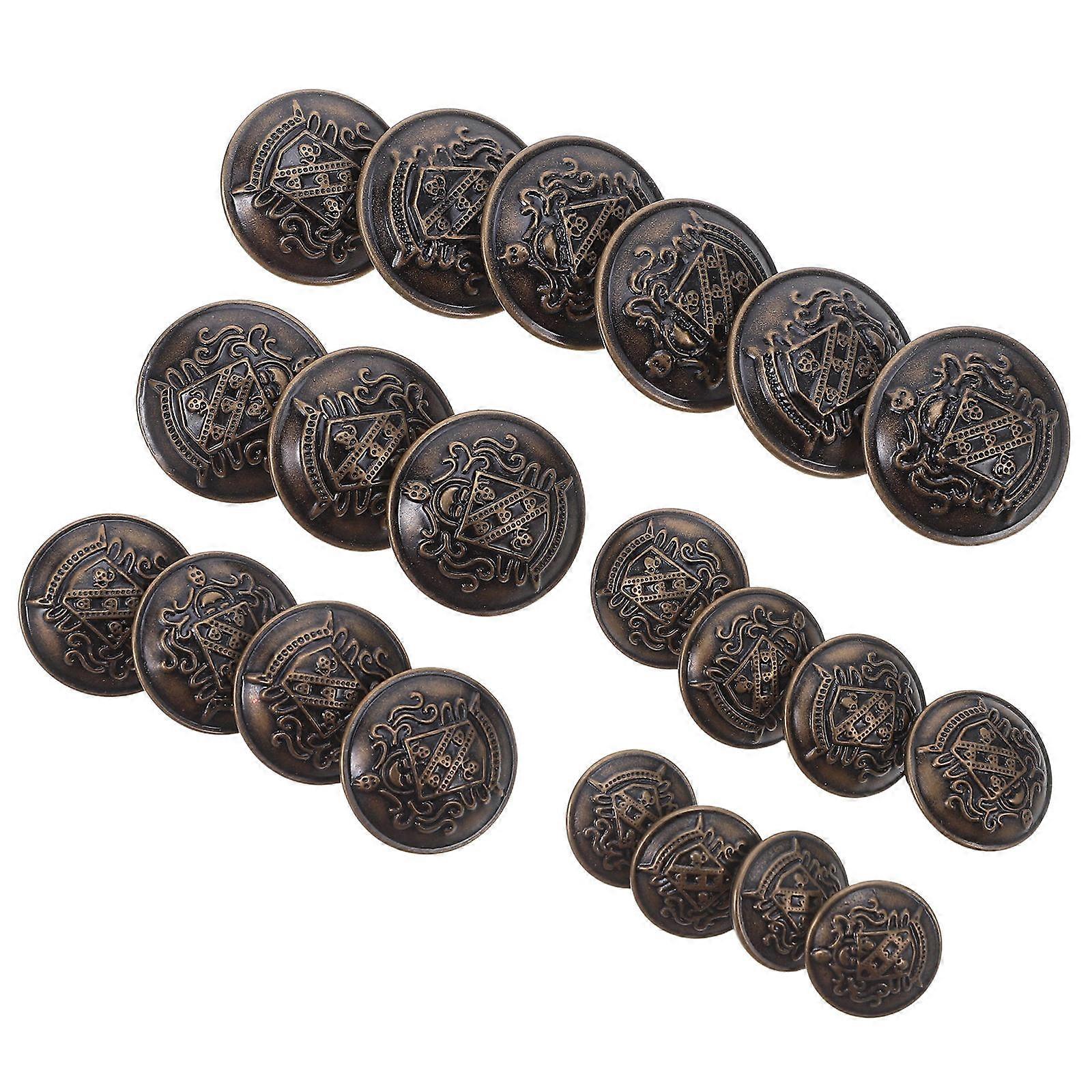 Clothing Replacement Buttons Vintage Brass Buttons for DIY 50Pcs Pack