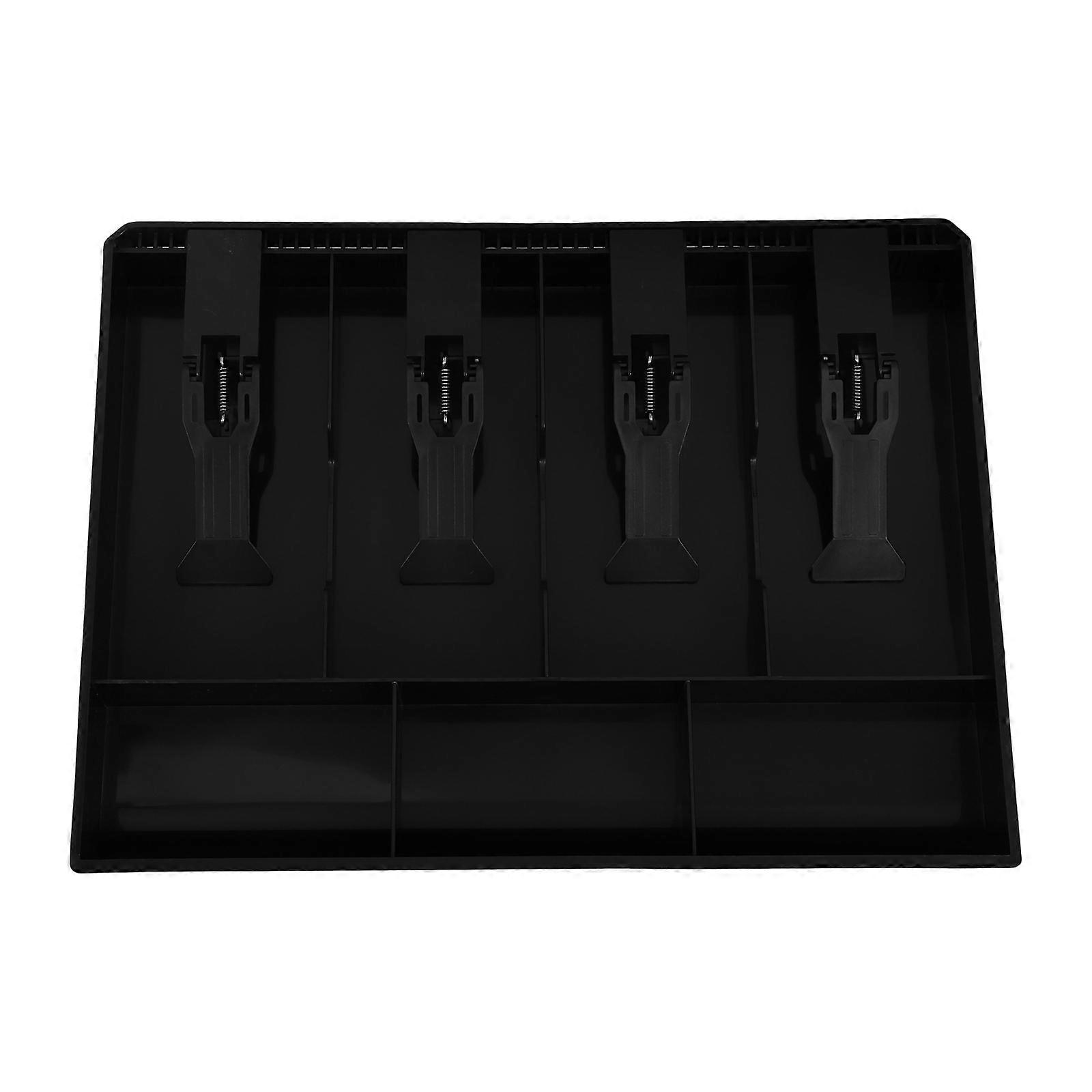 Cashier Drawer Cash Insert Tray for Collecting Money 2Pcs Black Coins Tray
