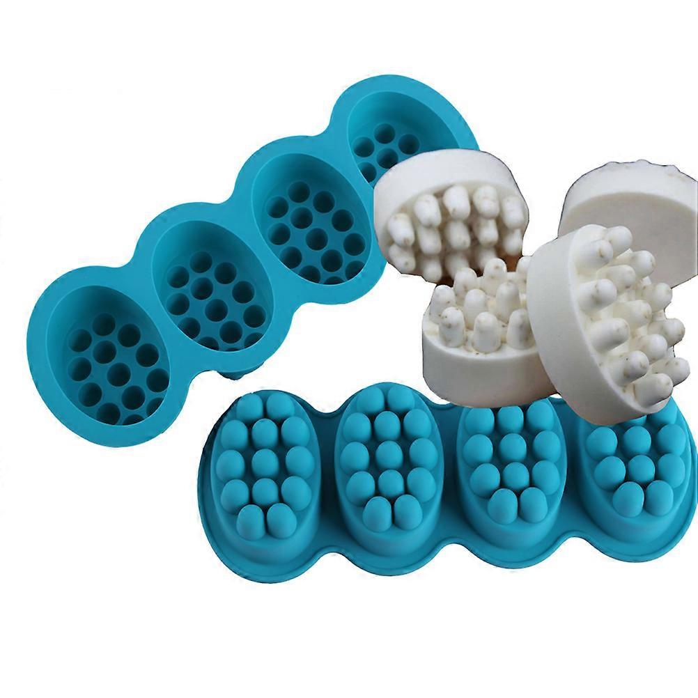 Oval 4-Cavity Silicone Soap Mold For Home Baking DIY Soap Making Non-Stick Durable 3Pcs