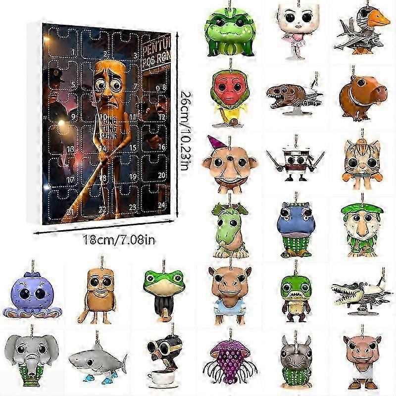 Παιχνίδια με φιγούρες 24 ημερών Tung Sahur Advent Calendar Tralalero Tralala Tung Sahur Figure Countdown Calendar Collection Διακοσμητικά δώρα