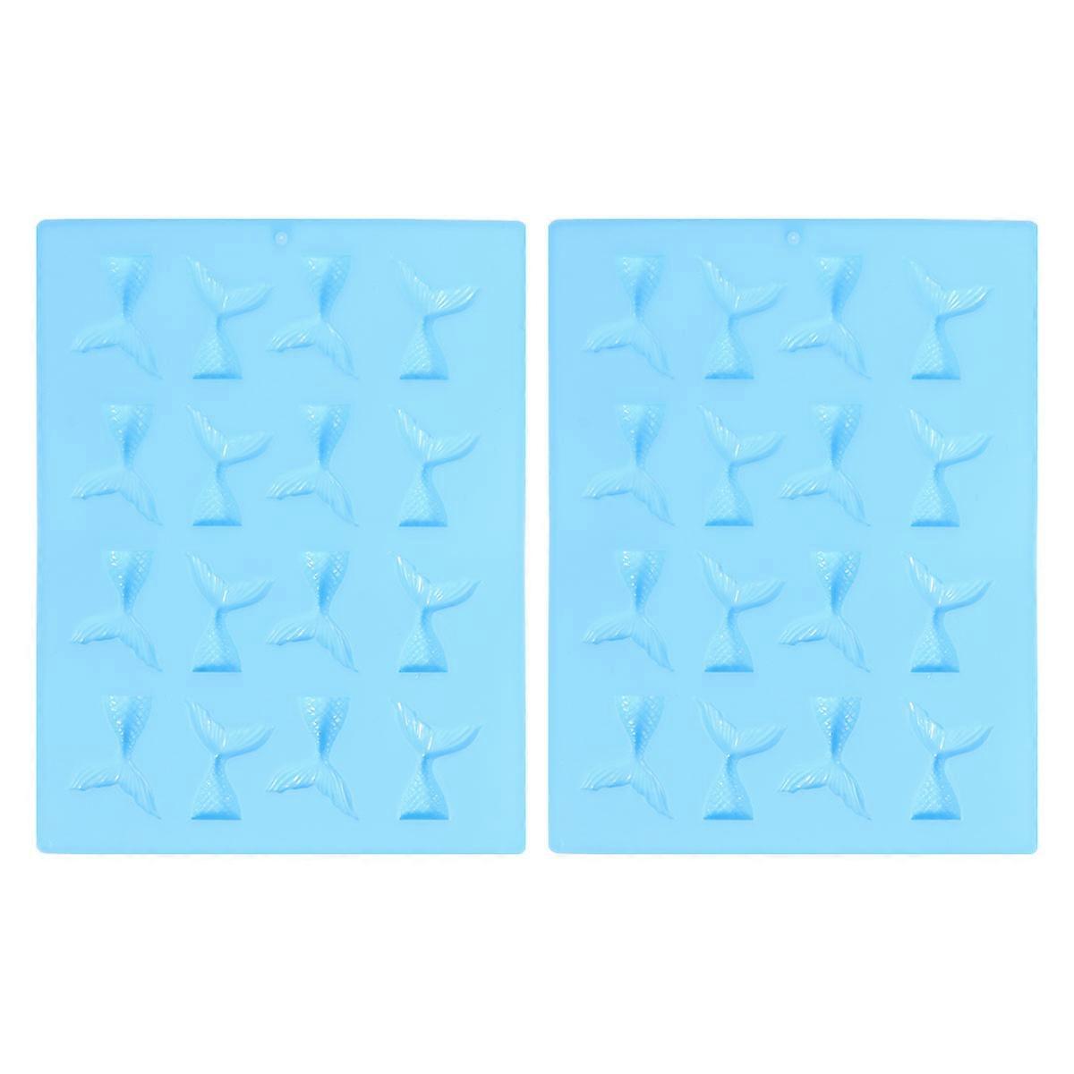 Polymer Clay Molds Mermaid Tail Fondant Molds for DIY Cake 6Pcs Blue