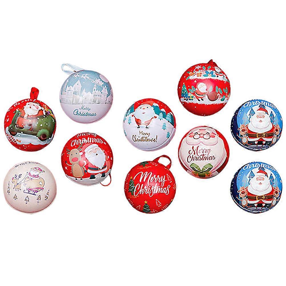 Christmas Gift Box Ball Shape Candy Case for Decoration 10Pcs