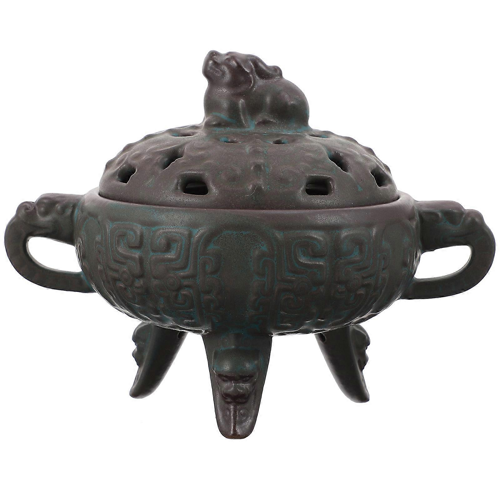 Ceramic Incense Burner for Aromatherapy 2Pcs Green Decorative Censer