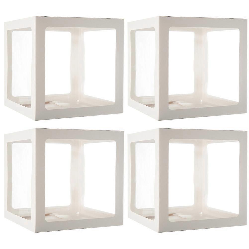 Party Balloon Box White Empty Boxes for Decoration 4Pcs Birthday Use