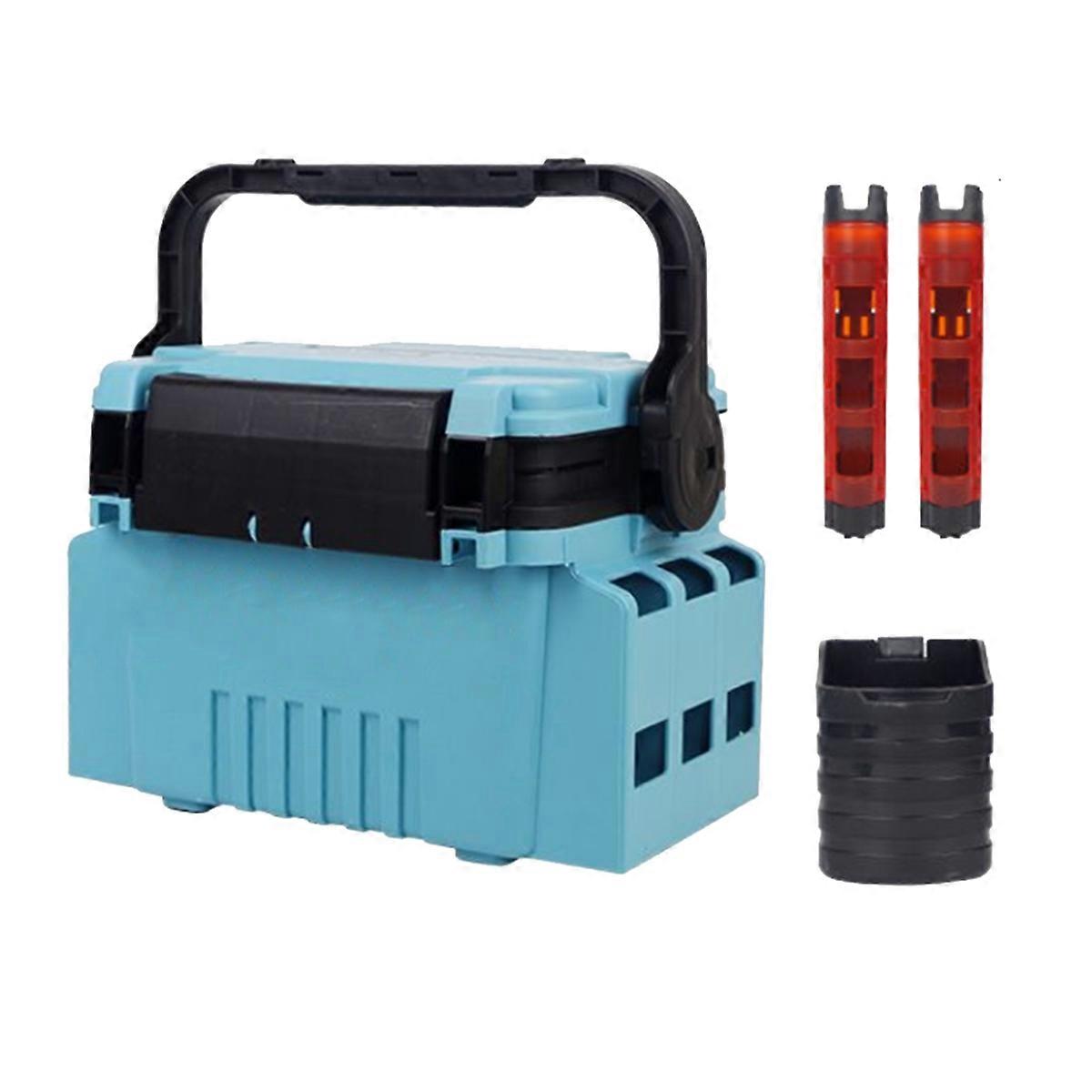 Fishing Tackle Box Set for Sea Fishing Double Layer Blue