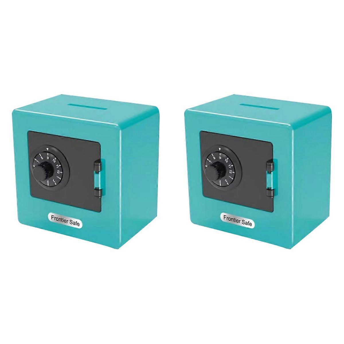 Saving Boxes Simulation Bank Safe Deposit Toy Children Jewelry,Cyan