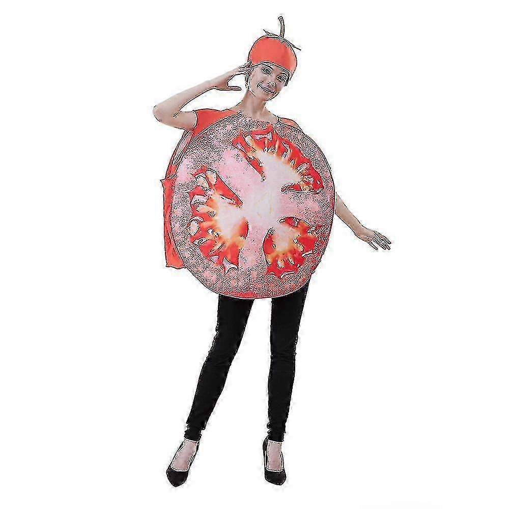 大人のためのハロウィーントマトコスチューム、面白いフルーツスライスボディスーツ全身ジャンプスーツ