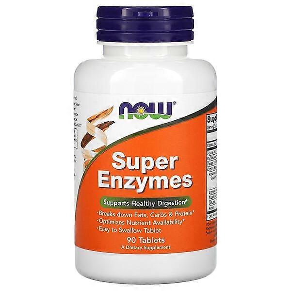 NOW Foods, superentsyymit, 90 tablettia