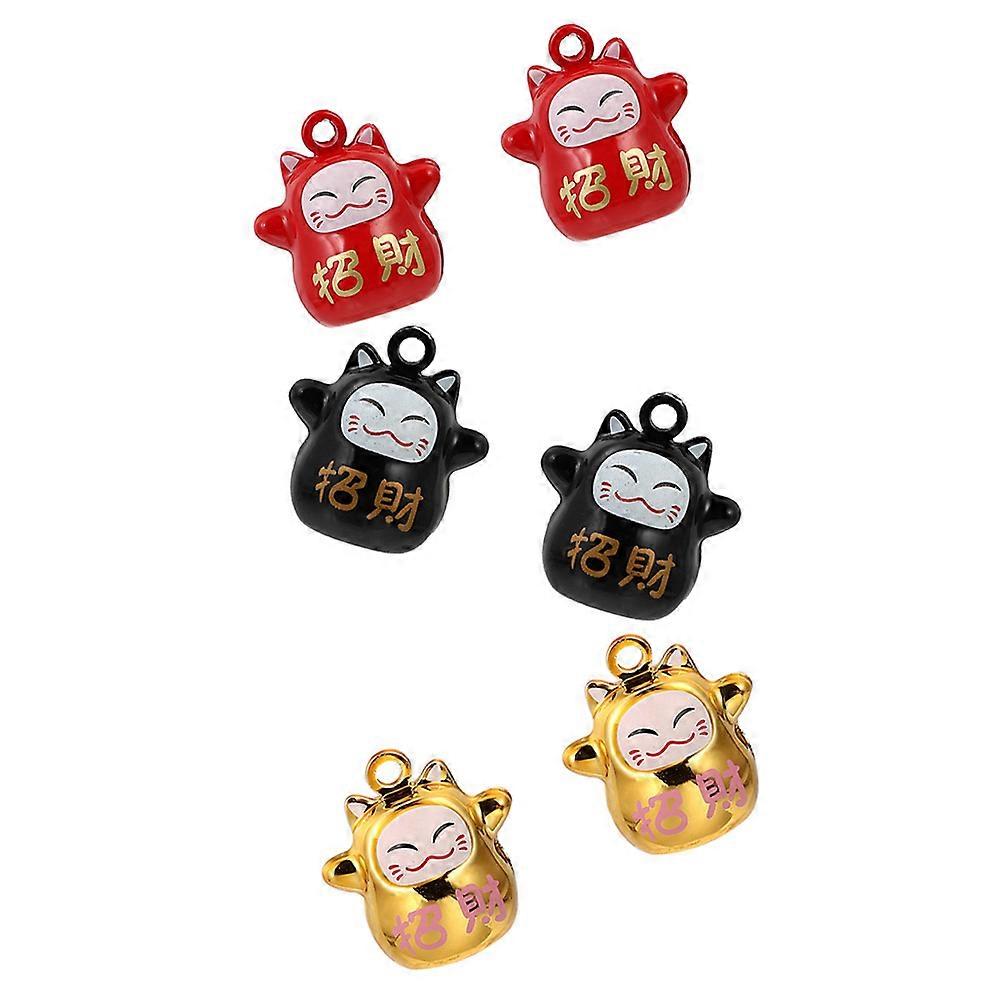 Copper Luck Cat Bell Adornment for DIY Decoration 18Pcs Assorted