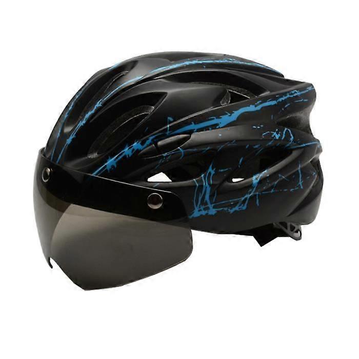 Bike Helmet with Detachable Magnetic Goggles for Adults Adjustable Blue