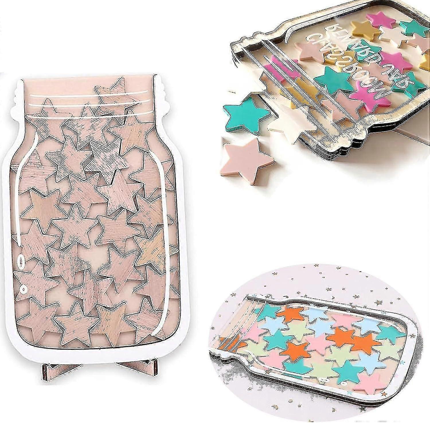 Star Reward Jar For Kids, Incentive Jar, Personalized Stars Reward Classroom Responsibility Routine Training Reward Board For Kids -xx