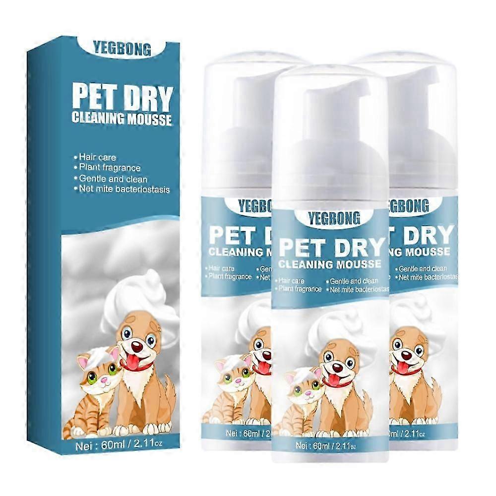 고양이 드라이 샴푸 헹굼 없음 개 고양이 청소 무스 헹굼 무료 애완 동물 샴푸