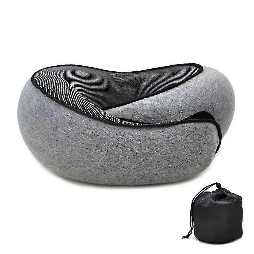 Travel Neck Pillow Memory Foam U-shaped Pillow Snail Style Travel Neck Support Portable Adjustable Soft Noon Break Sleep Pillows
