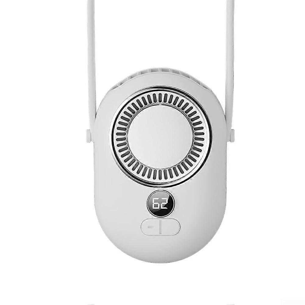 Wearable Portable Waist And Neck Fan With 3 Speed Settings And LED Display, White 2000mAh/4000mAh Battery For Travel