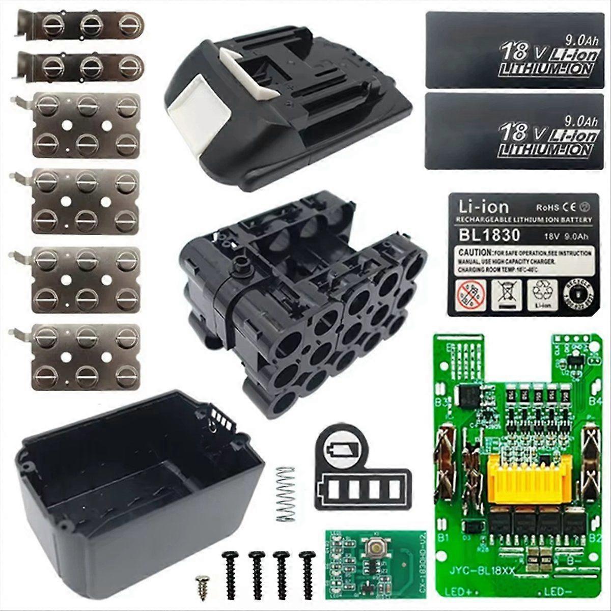 BL1890B Lithium Battery Case PCB Balance Charging Protection Board Shell for 18V BL1860 9.0Ah LED I