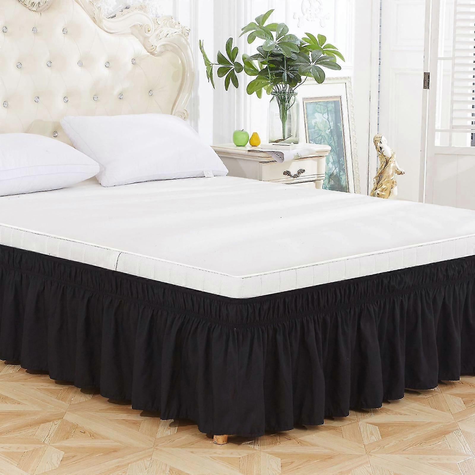 Clearance Solid Color Bed Skirt With Elastic Band Bed Skirt For Single Bed