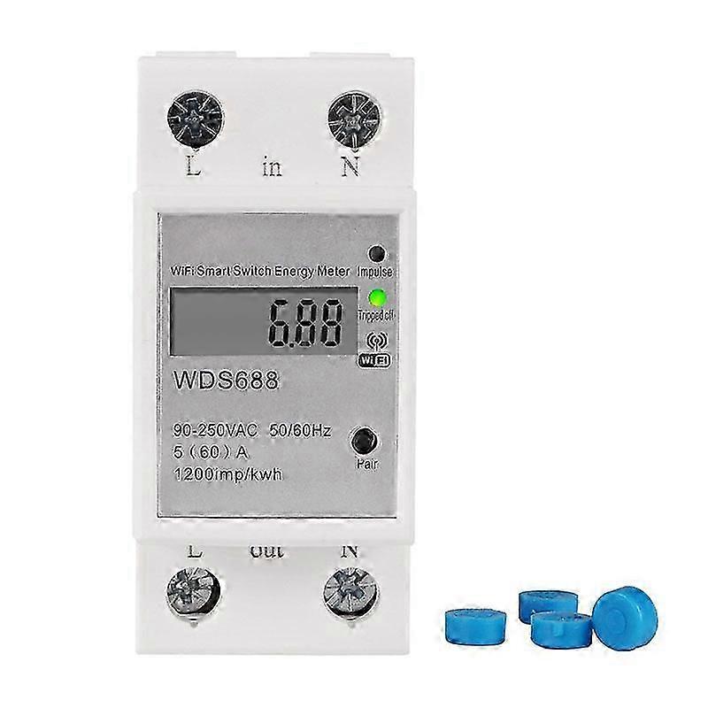 Wds688 Smart Wifi Single-phase App Mobile Home Multi-function Rail Energy Meter 5-60a