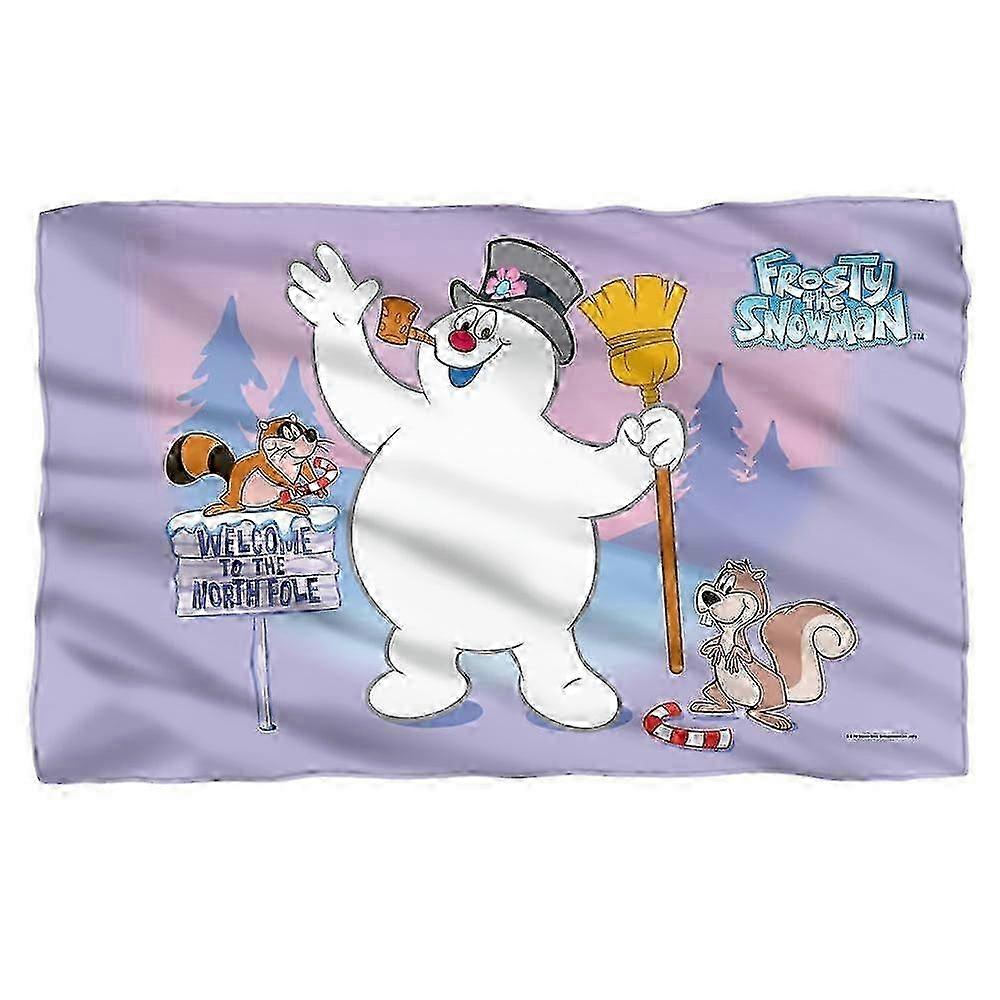 Enhanced Quality Fleece Blanket with Snowman Design and North Pole Sign for Cold Winters fde452