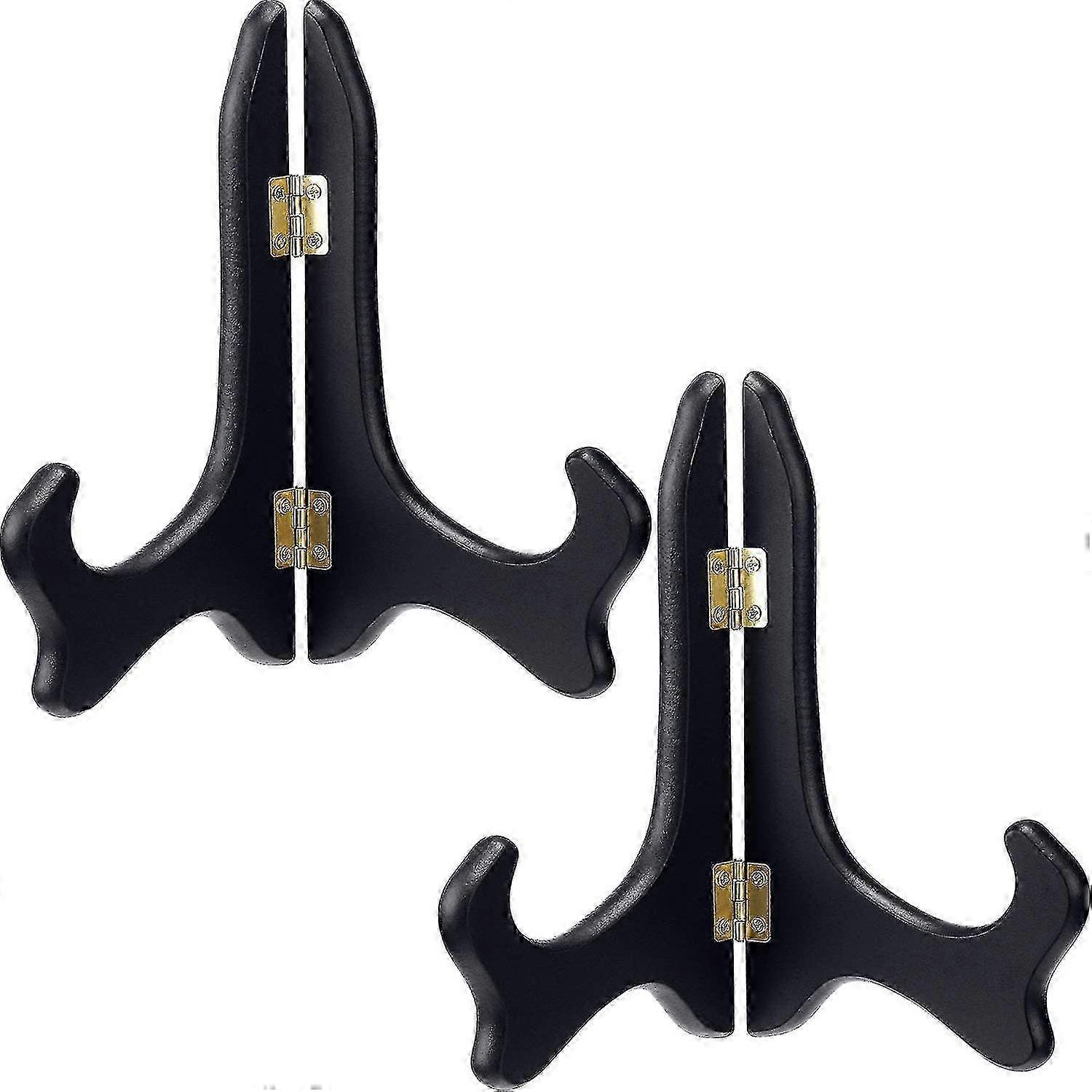 2 Pack Suporte de Cavalete de Madeira para Placas de 8 Polegadas Preto