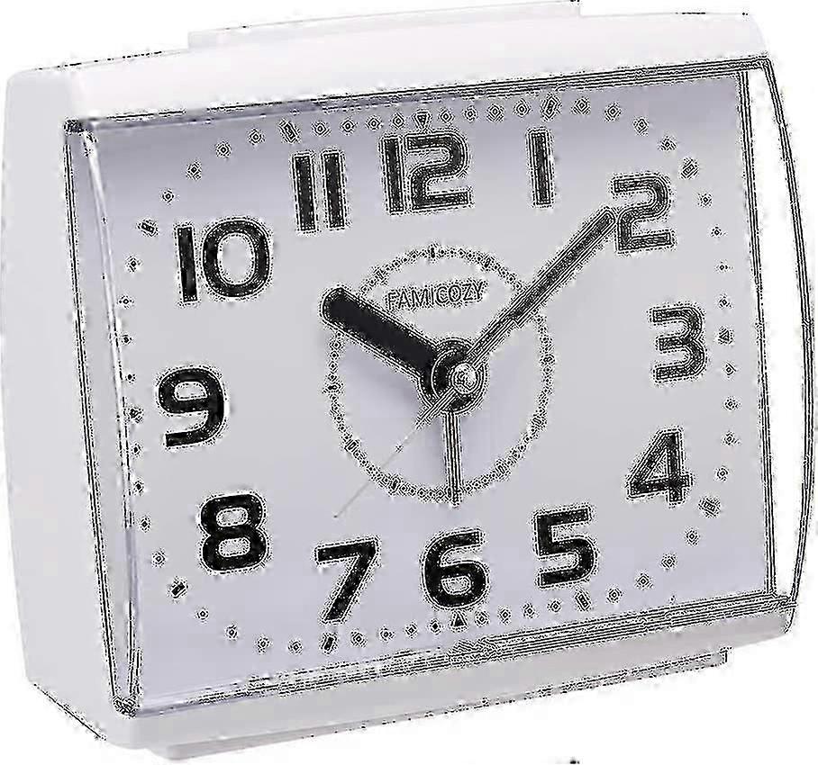 Analogue Clock for Elderly - Quiet with Snooze, Backlight & Crescendo Alarm - Big Number Display & Battery Operation - Whitez Brand Compatible