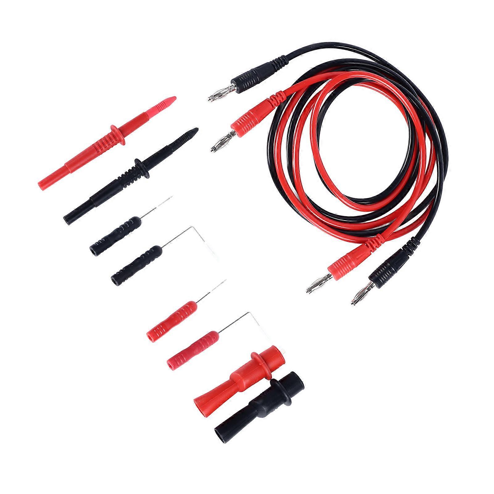 10PCS Set Multimeter Test Leads Kit Universal Black and Red Electrical Multimeter Testing Probe Set