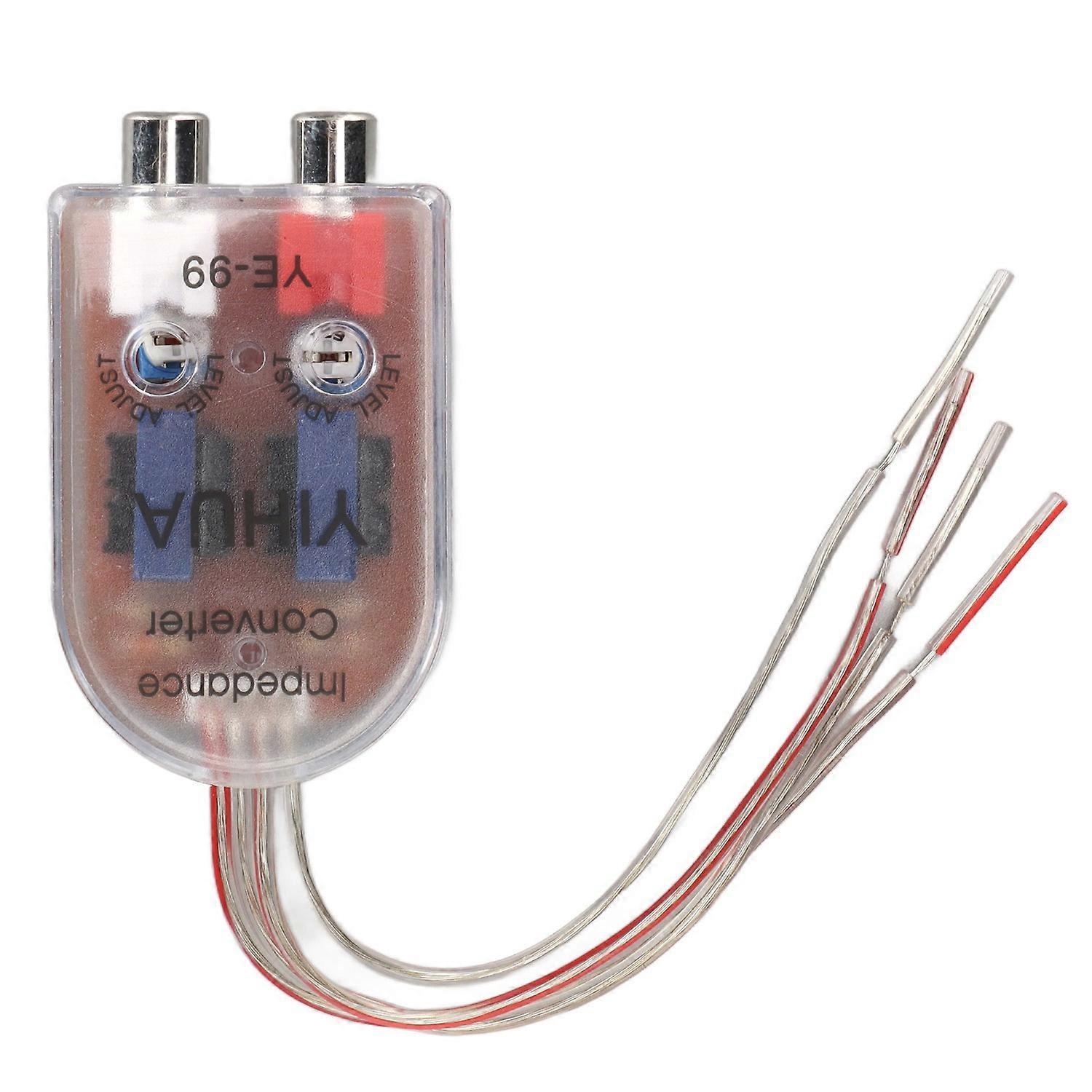 Car Speaker High to Low Impedance Converter RCA Wire Output Plug and Play for CD VCD DVD Player