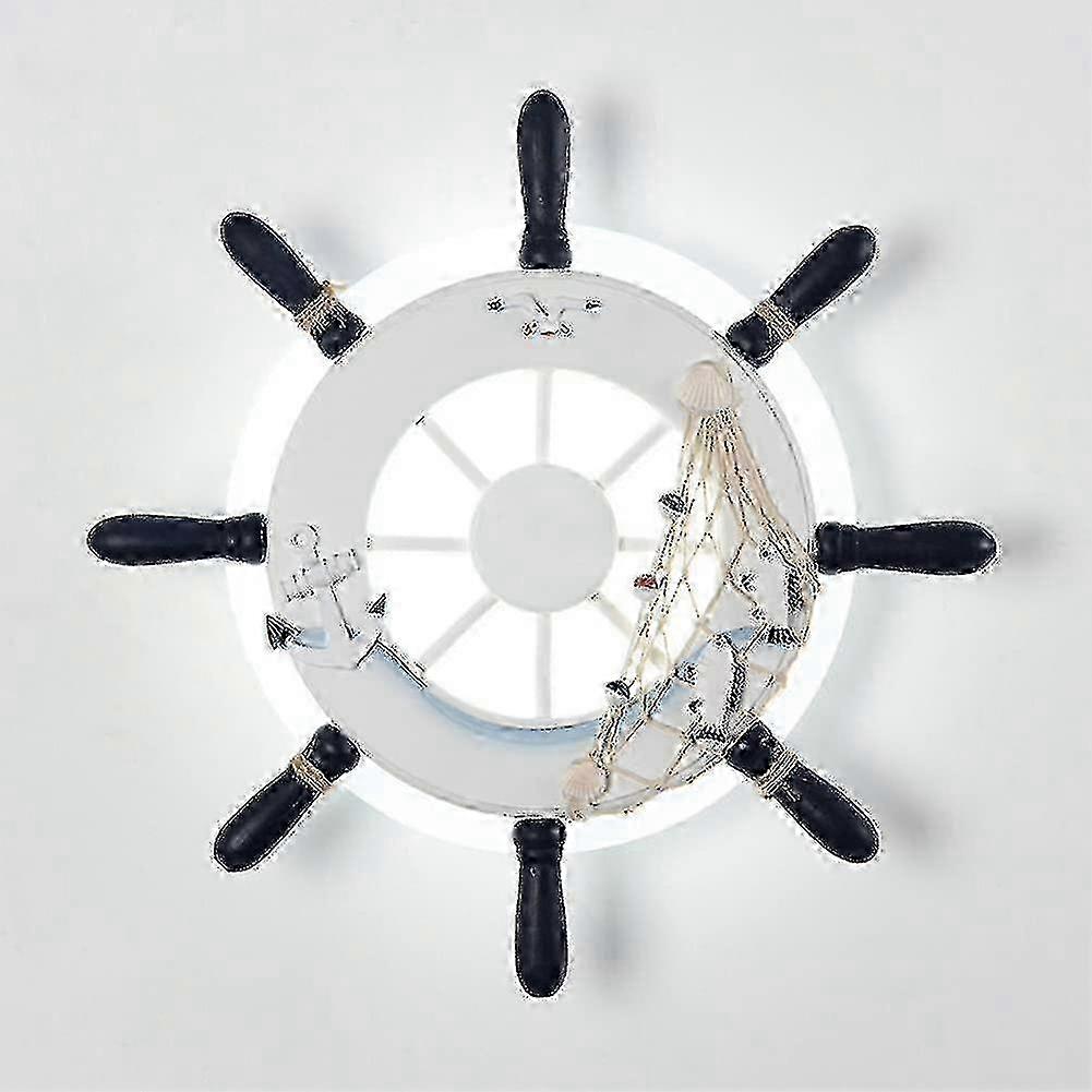 Nautical Marine Rudder Ceiling Light Wall Lamp Pirate Sailor Navy Ship Adjust Warship Steering Wheel Gear Lamp Led Fishing Net Hemp Ro