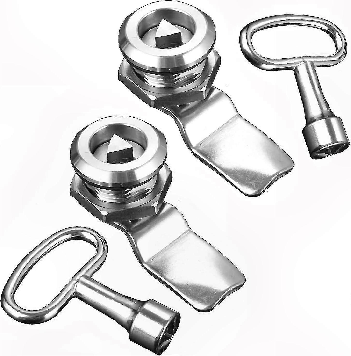 Triangle Key Lock for Meter Boxes, Mailboxes, Cabinets, and Furniture (18MM, 2-Pack)