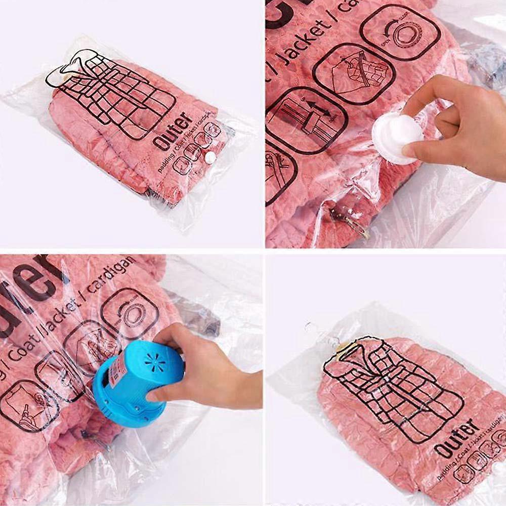 Side Pull Hanging Vacuum Compression Bag Clothes Hook Hanging Clothes Storage and Finishing Bag